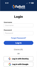 Login page.